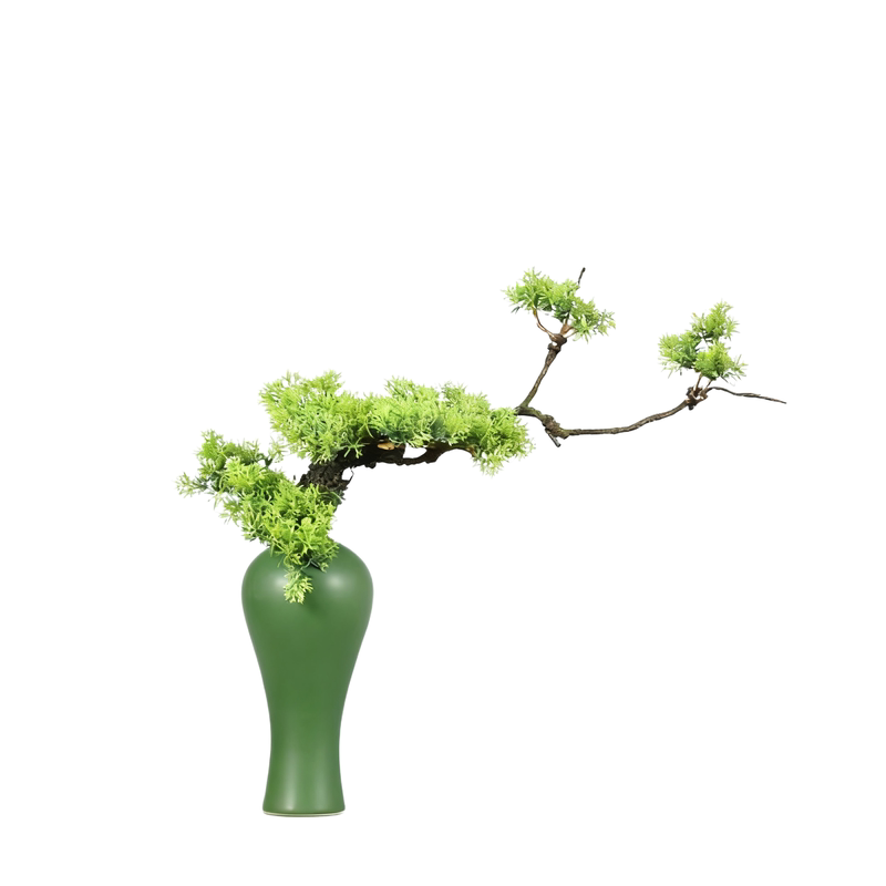 新中式仿真迎客松绿植盆景装饰花