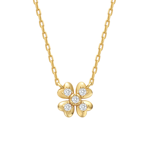 EOLO幸运四叶草镶钻项链 女锁骨链轻奢小众女款精致百