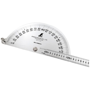 日本亲和量角规SHINWA企鹅多功能量角器角度测量不锈钢木工画线尺