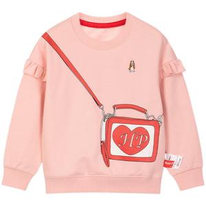 暇步士童装女童卫衣春秋新款小童宝宝可爱卡通套头衫儿童宽松上衣