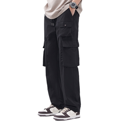 HomePanda黑色工装休闲裤男