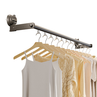 太力吸盘折叠晾衣架隐形侧装晾衣杆免打孔室内家用阳台晒晾衣神器