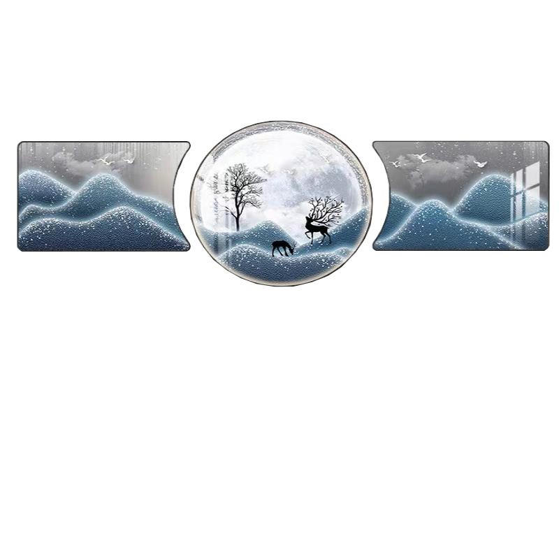 客厅装饰画福禄双全壁画现代轻奢大气三联画寓意好沙发背景墙挂画