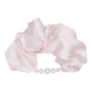 SHINE萱子饰品海棠系列花朵印花珍珠皮筋发圈缎面发绳生日礼物