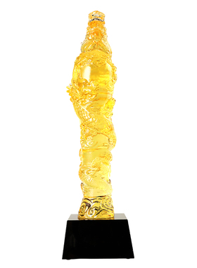 古法琉璃龙柱奖杯中国风可定制