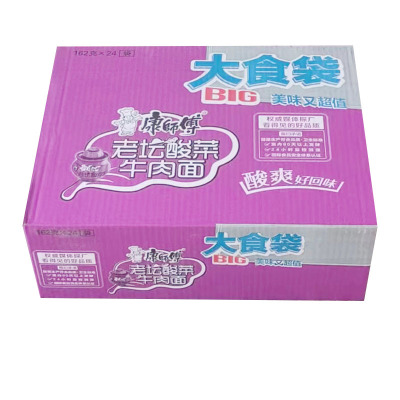康师傅酸菜162克整箱包邮方便面