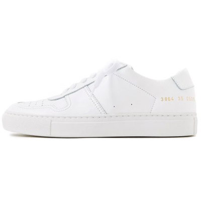 COMMON PROJECTS 皮革圆头系带低帮平跟休闲板鞋 女款 白色