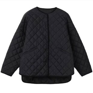 特价经典北欧小众何穗同款棱格棉服冬季新款时尚轻熟宽松廓形棉袄