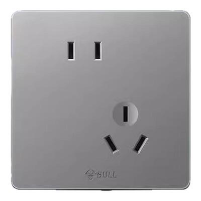 公牛插座旗舰墙壁开关插座官方面板暗装斜五孔插座86型五孔G12灰