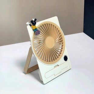 卡片风扇桌面办公室静音2025新款 手机支架 学生上课usb小型便携式