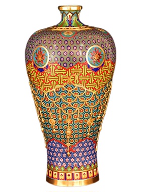 张向东作品景泰蓝花瓶25寸《梅尊