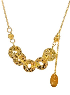 新中式五帝钱纯银盘缠铜钱手链