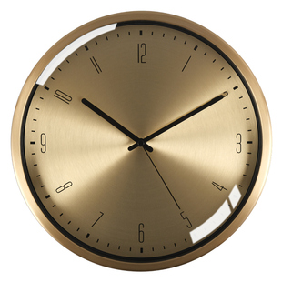 TQJ轻奢黄铜挂钟客厅家用时尚卧室静音时钟挂墙简约电波石英钟表