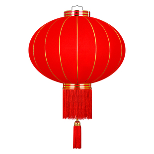 大红灯笼2026新款户外防水大门口挂饰一对全红无字新年植绒宫灯