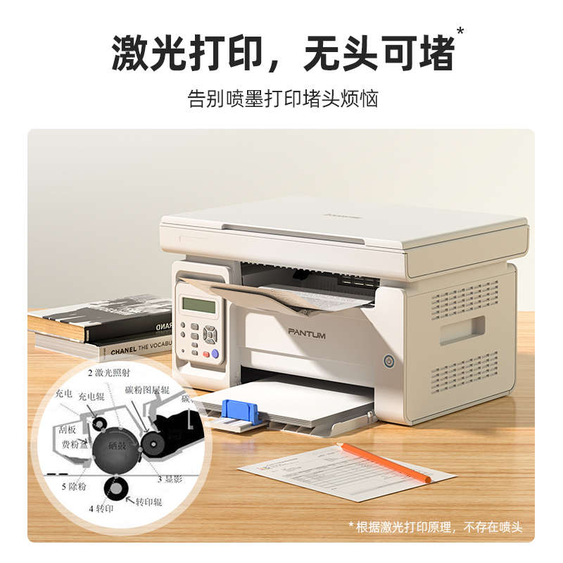 奔图M6202W打印机黑白激光复印扫描一体机手机无线学生办公家用A4