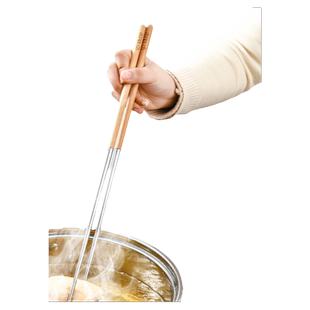日本家用油炸加长筷子实木火锅炸油条耐高温快子捞面条高档长公筷