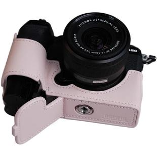 富士XS20真皮保护套XT50XH2XT30三代底座腕带XT5皮套相机包粉