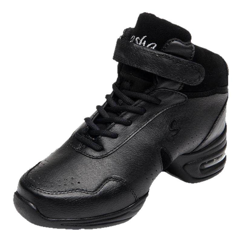 三莎舞蹈鞋女跳舞鞋增高新款牛皮爵士舞软底真皮广场舞蹈鞋健身鞋