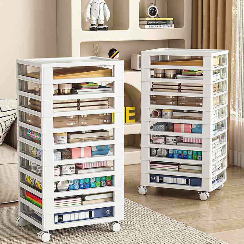 抽屉式收纳柜家用多层儿童置物架底下子办公室文具文件桌储物柜A4