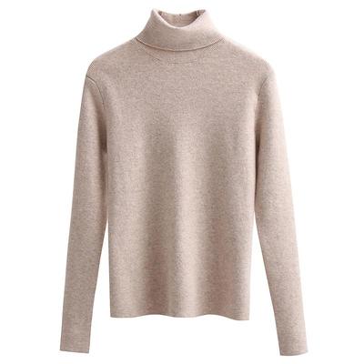 羊毛高领针织衫修身显瘦