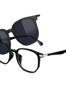 派丽蒙磁吸近视眼镜男可配度数玳瑁色墨镜磁吸眼镜女96024