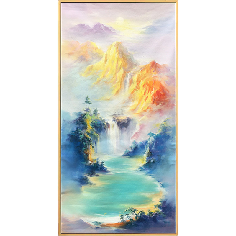 印花纯棉套件客厅玄关竖版十字绣