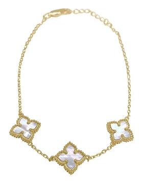 自营 Adornia Adornia 白色珍珠母贝花手链 美国奥莱直发