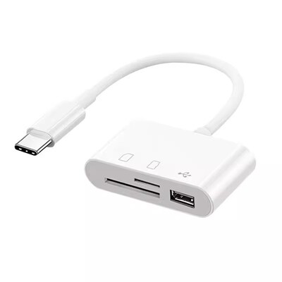 三合一读卡器sd卡适用华为手机索尼佳能康相机内存卡OTG转换器typec直转TF卡记录仪usb口2.0高速传输读取渲涯