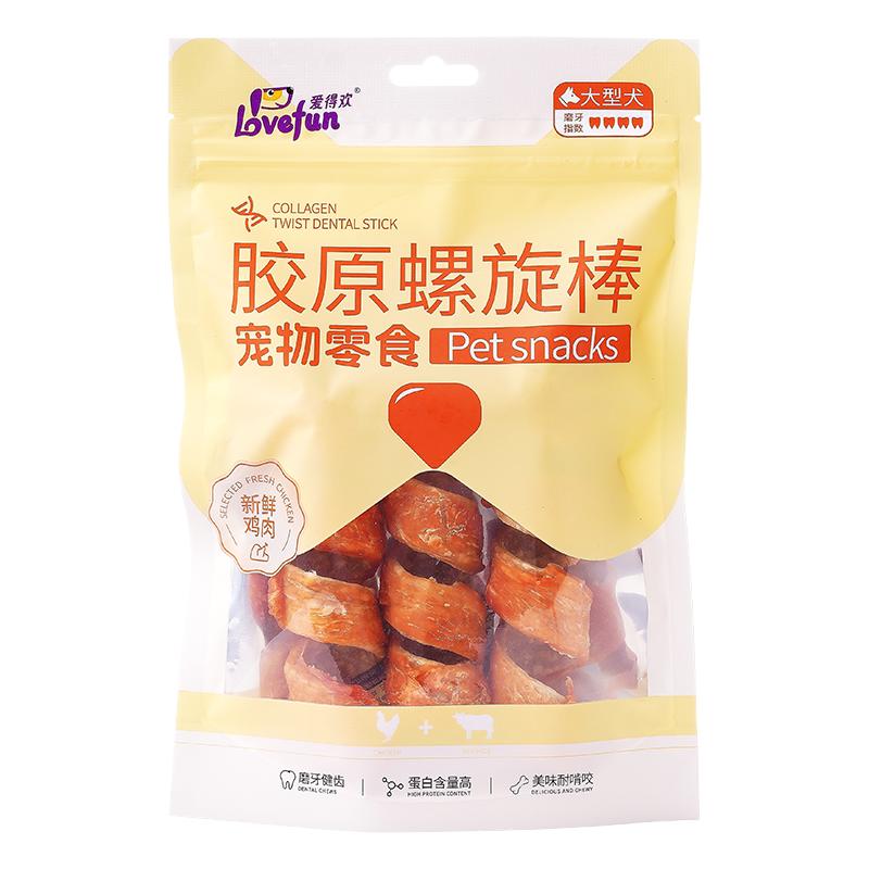 爱得欢狗狗零食洁齿磨牙棒鸡肉鸭肉牛皮大中小型犬耐啃咬宠物零食