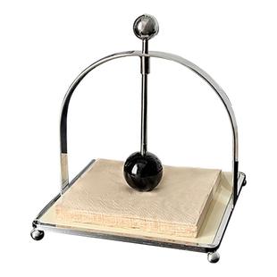 态生活 ins高级感中古风电镀银纸巾置物架方形餐巾纸座立式纸巾架