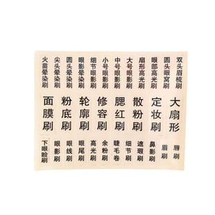 化妆刷标签贴纸新手化妆套刷名称贴在化妆刷手柄上的纸薄膜纸名字