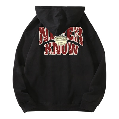 连帽加绒加厚卫衣男女秋冬宽松