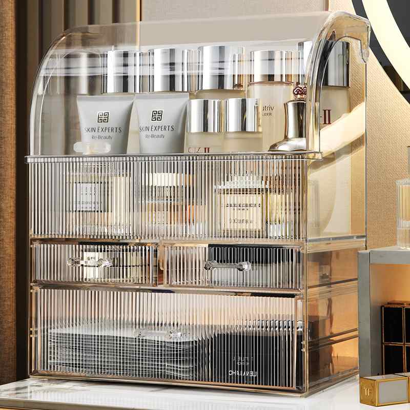 化妆品收纳盒高级感护肤品卧室置物架家居用品跨境亚克力透明桌面