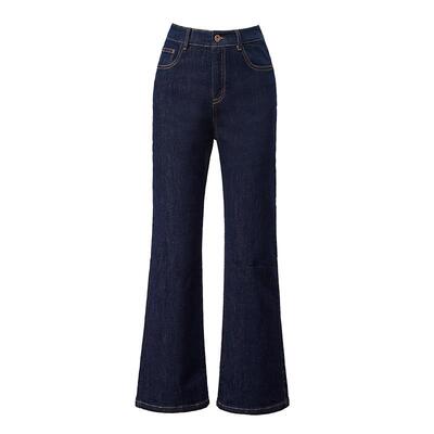 逸阳不易褪色修身显瘦九分喇叭裤