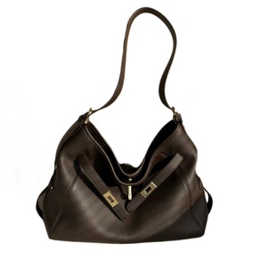 欧尚典头层牛皮小众通勤托特包女2025新款高级感大容量单肩包大包