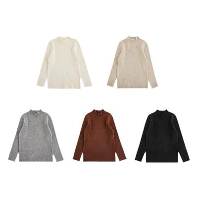 幼悠男童2025新款长袖半高领纯色毛衣冬季时尚轻盈保暖儿童针织衫