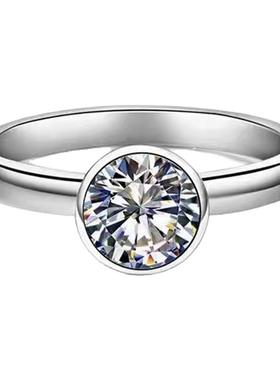 时尚莫桑石单钻泡泡戒指