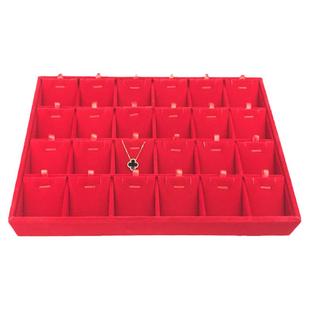 木质首饰盒吊坠项链收纳盒耳钉饰珠宝箱带盖耳环戒指托盘展示玉器