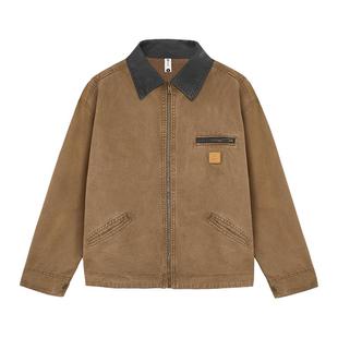 66号公路/route66秋季底特律夹克男巴恩风加绒棉服美式工装外套男