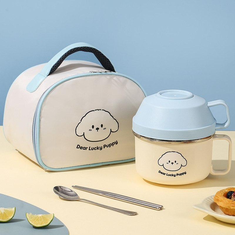 饭盒304不锈钢小学生带盖菜快餐食堂双层杯格儿童上班族烫防