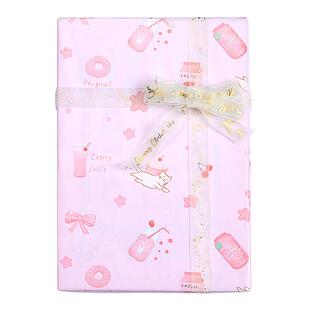 礼物包装纸礼品纸包礼物的礼物纸大圣诞生日礼盒子母亲节儿童节粉色加丝带卡通可爱圣诞节万圣平安夜元旦新年