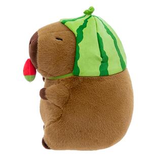 西瓜帽卡皮巴拉玩偶水豚公仔抽拉款抱枕卡屁扒拉可拉拽的布娃娃男