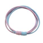 高弹力耐用扎头发头绳2023双拼色发圈橡皮筋女扎头皮套气质黑发绳