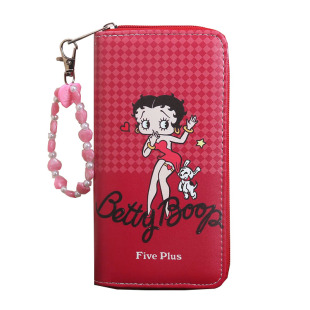 卡通Betty Boop贝蒂娃娃女童儿童零钱包大容量多隔层爱心手提钱包