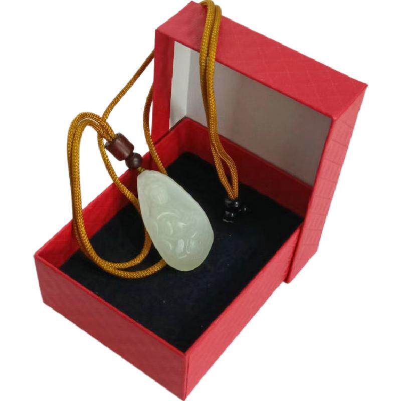 纯天然和田白玉观音项链情人礼品