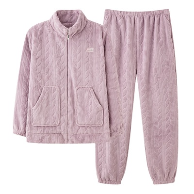 南极人秋冬季女款加厚保暖法兰绒