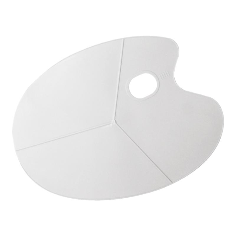 美术生专用椭圆塑料调色板三线无边调色盘水粉丙烯颜料水彩绘画学生用品画纸油画画盘色彩板颜料板大号小圆形