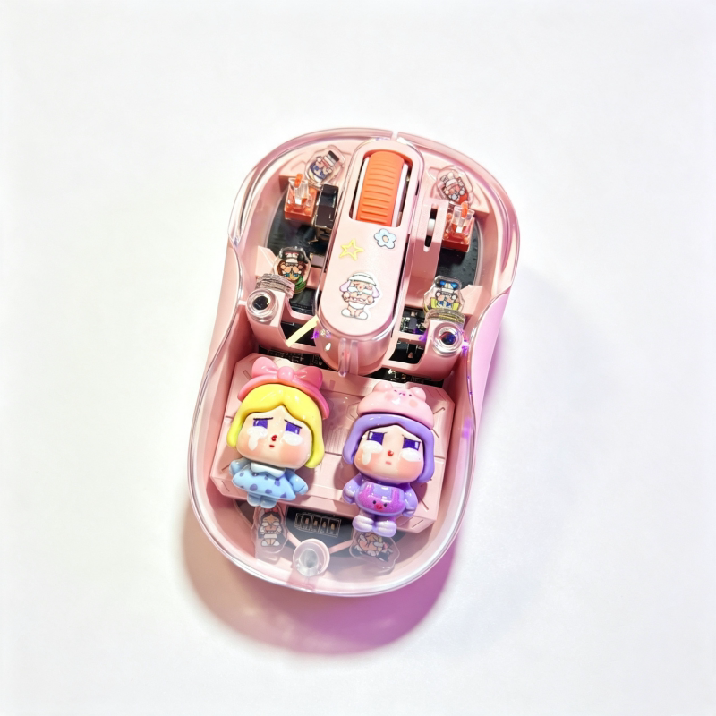 哭娃透明蓝牙静音七彩背光鼠标