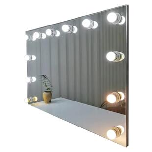 现代影楼化妆台彩妆店理发店专用桌摄影工作室led带灯大型化妆桌