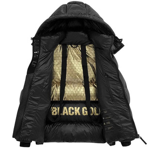 黑金羽绒服女短款2025冬季新款韩版宽松时尚加厚小个子白鸭绒外套